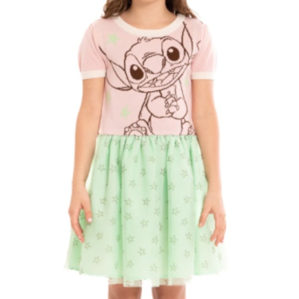 Disney Stitch Girls Sweater tulle Cosplay Dress large 10/12
